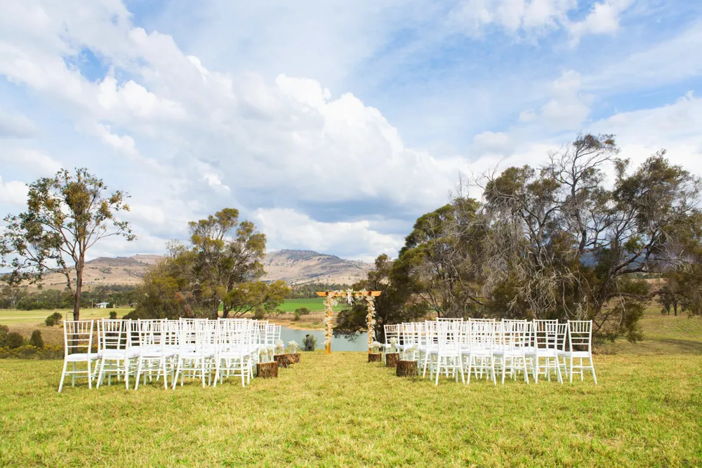 A Wedding Arbor and seating at Lilydale Esate, 9Dorf Farms.